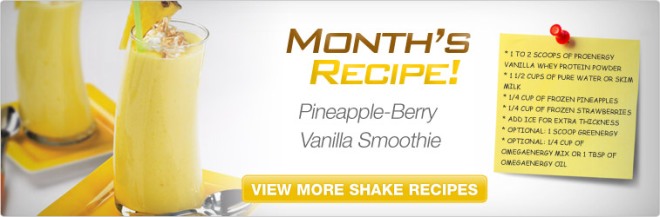 Protein shake Monthly recipe